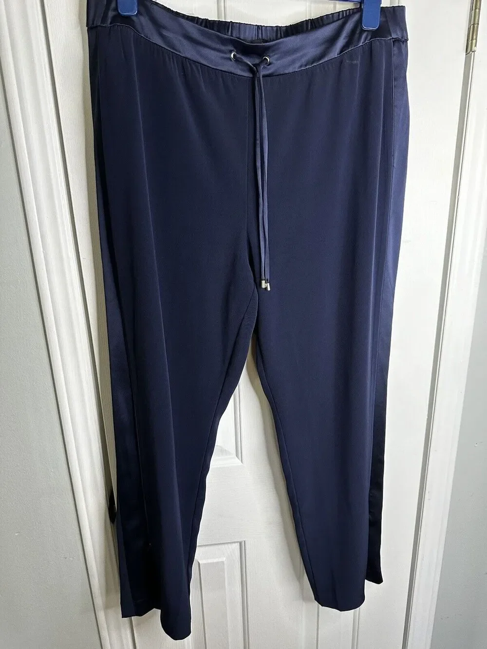 CHICO'S Travelers Tuxedo Crepe Black Label Pull On Navy Pants Size 3 US Size 16